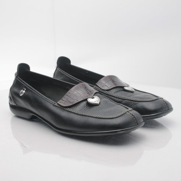 Brighton URSA Black Leather Elegant Driving Shoes Loafers 8.5N - Picture 4 of 16